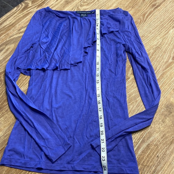 Polo Ralph Lauren blue/purple long sleeves ruffle shirt size S - Picture 4 of 5